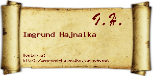 Imgrund Hajnalka névjegykártya
